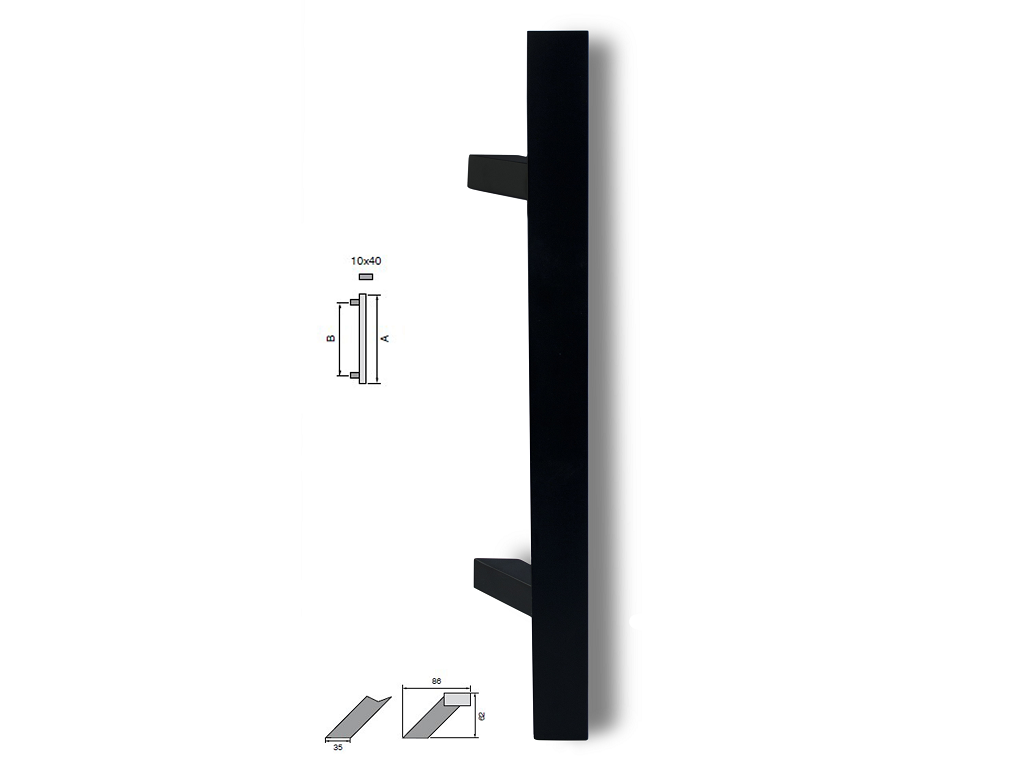 Maniglione Oregon Piano Inclinato 40x10 AISI304 Inox varie finiture e Lunghezze | Fimet Maniglie - immagine 4